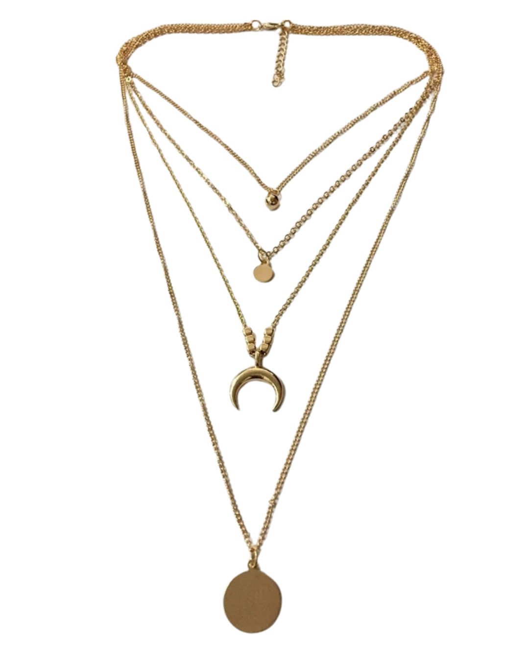 Collana Multi-filo Luna Cascade | Ciondolo Luna Oro & Argento – Serenyah