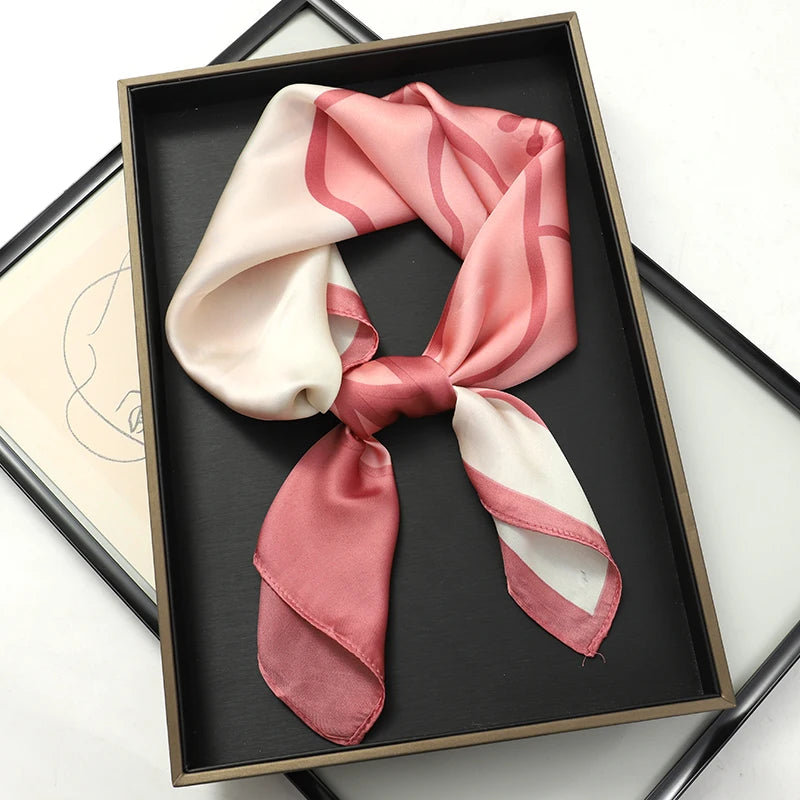 Silk-Touch Square Scarf Plaid Print Serenyah