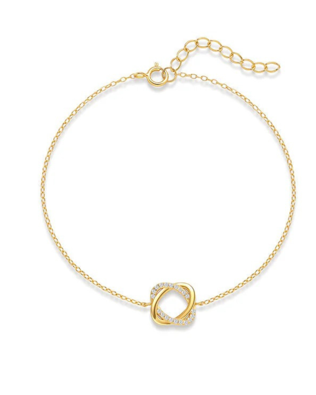 Aurélya Link – Pulsera de circonitas de plata 925 chapada en oro para mujer | Serenyah