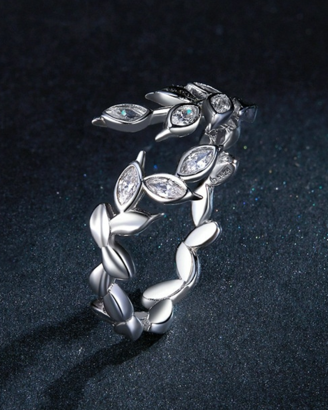 Aurina Ring – 925 Sterling Silver Wheat Ear Open Ring | Adjustable | Nature-Inspired Jewelry