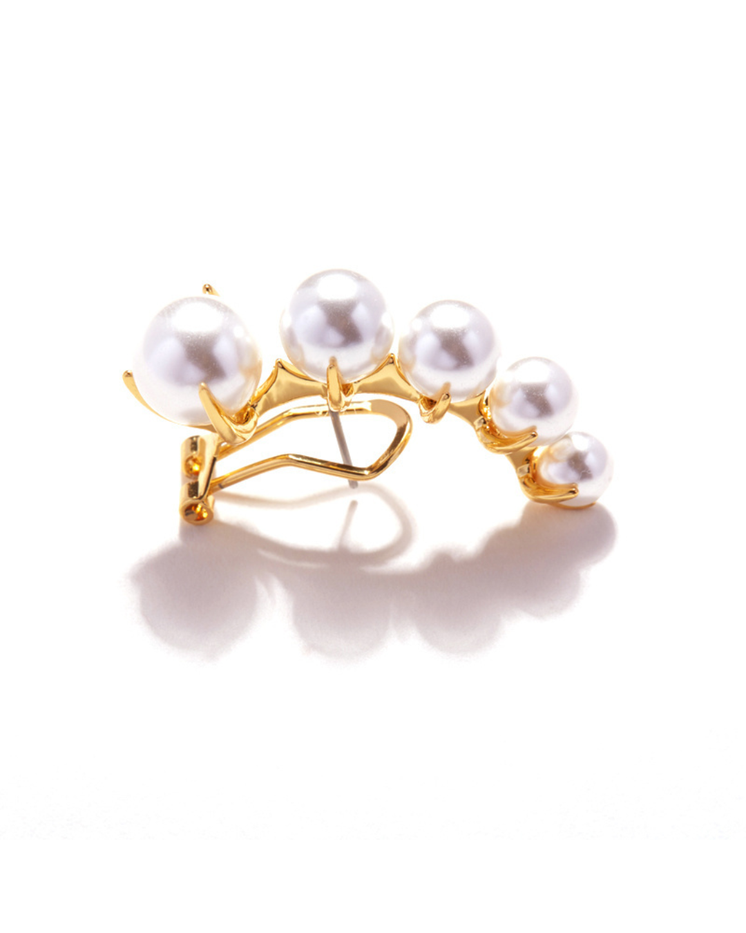 Bellamé Brincos – Ear Cuff Cascata de Pérolas Douradas | Não precisa de piercing | Serenyah