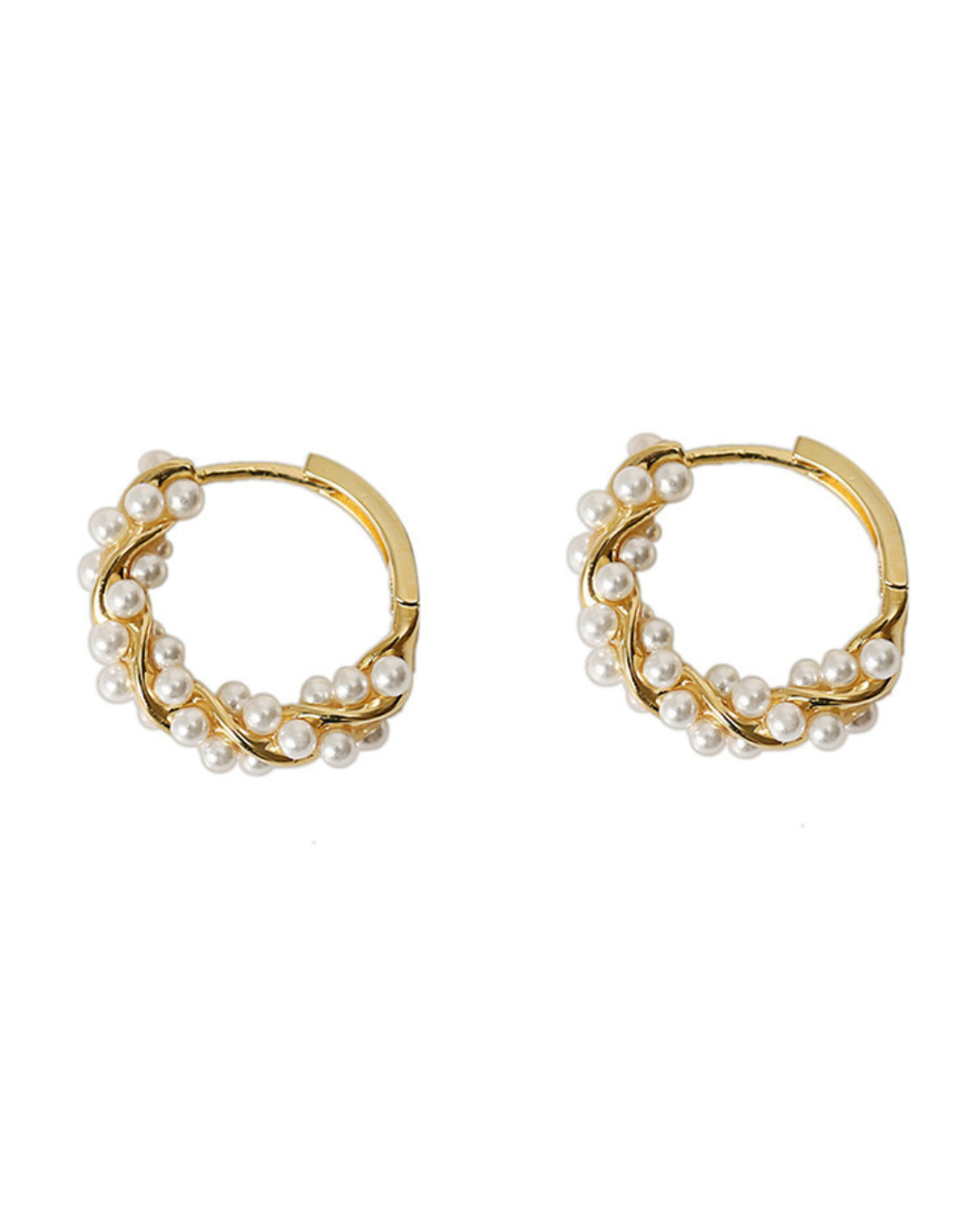 Pendientes Élysée – Pendientes de Aro con Perlas Irregulares | Oro y Oro Rosa | Bohemio Elegante | Serenyah