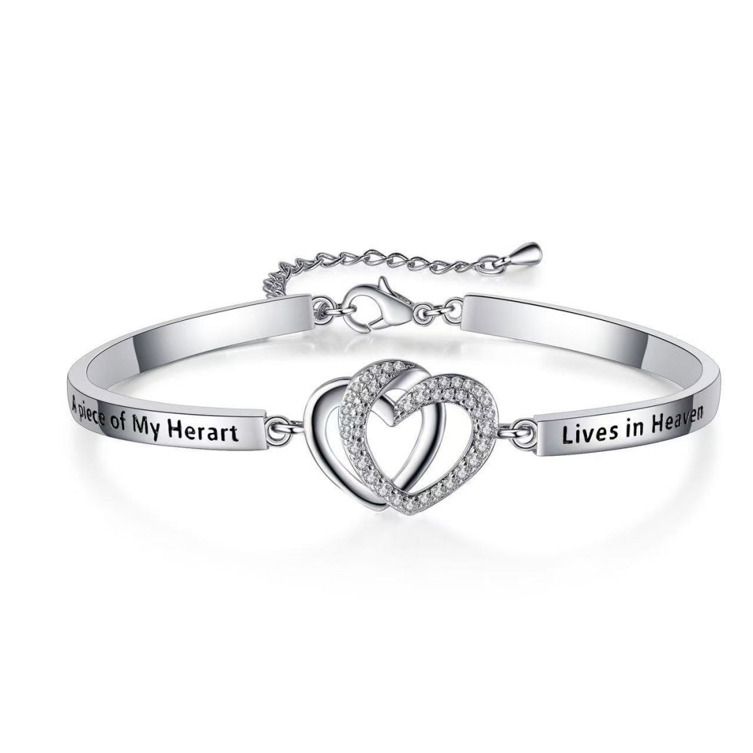 Gracia Celestial – Pulsera de circonia con doble corazón para mujer | Oro Rosa y Plata | Serenyah