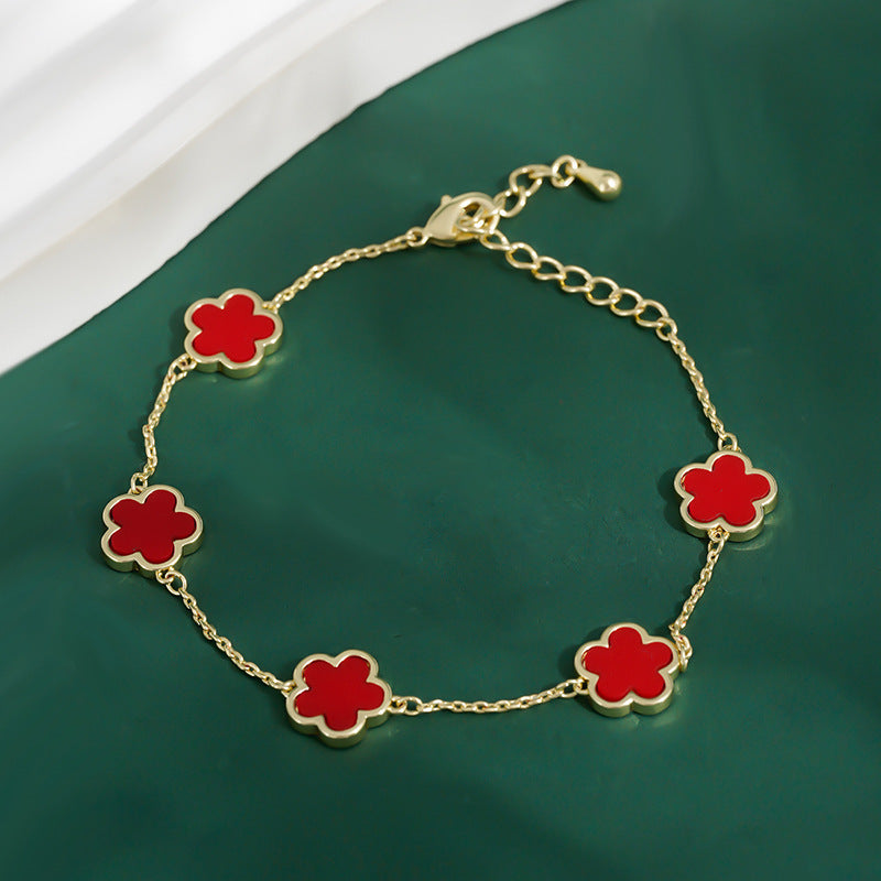 Eterna Fiore – Pulsera geométrica dorada de flor para mujer | 5 colores | Serenyah