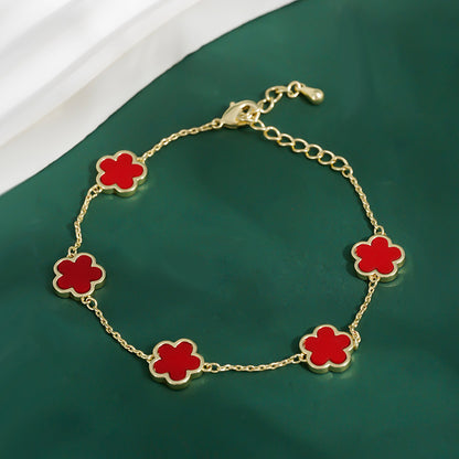 Eterna Fiore – Pulsera geométrica dorada de flor para mujer | 5 colores | Serenyah