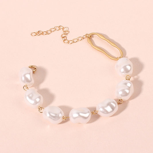 Perla Armonia – Pulseira de Pérolas Barrocas com Fecho Dourado Artístico | Serenyah