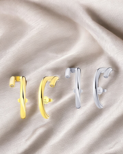 Milan Arc Earrings – 925 Sterling Silver & 14K Gold Plated | Serenyah