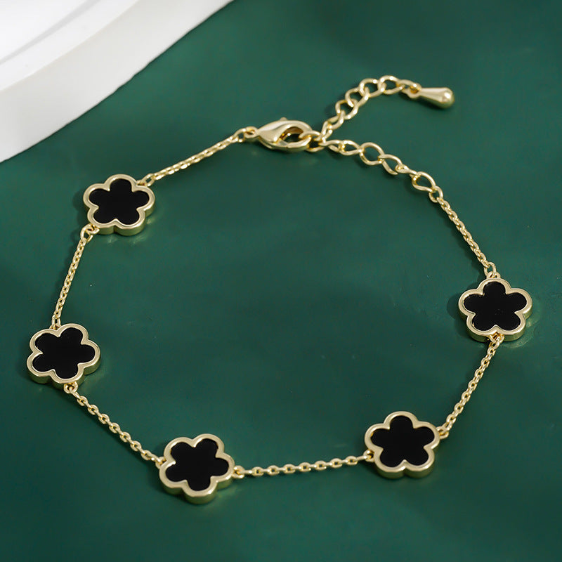 Eterna Fiore – Pulsera geométrica dorada de flor para mujer | 5 colores | Serenyah