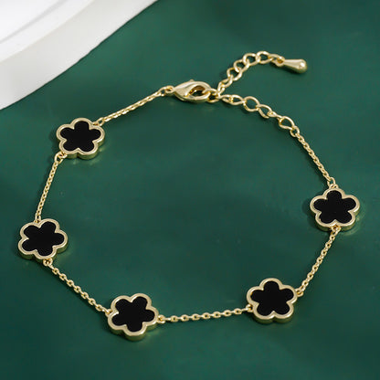 Eterna Fiore – Pulsera geométrica dorada de flor para mujer | 5 colores | Serenyah