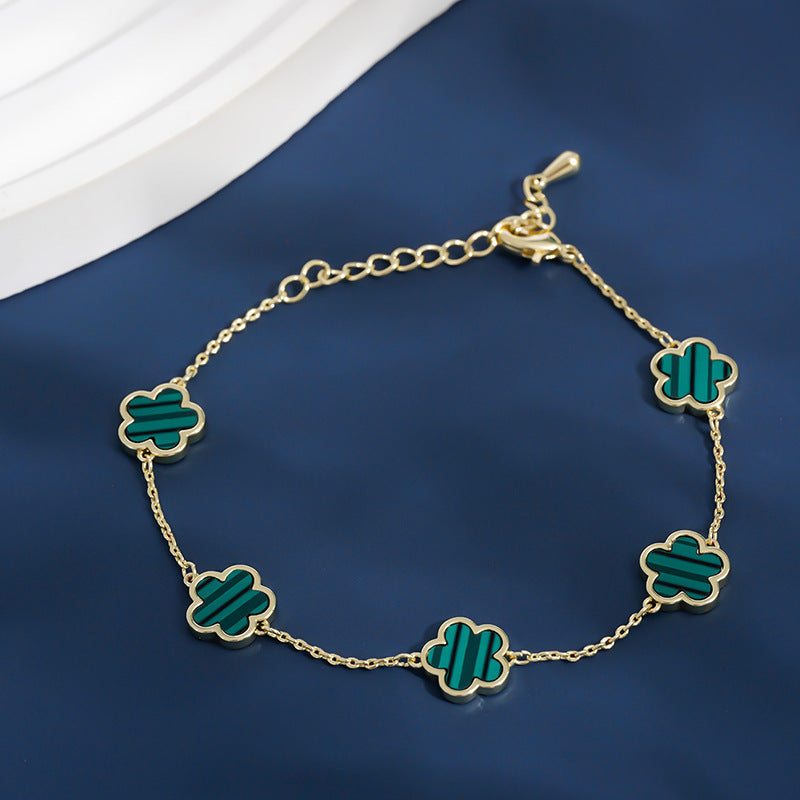 Eterna Fiore – Pulsera geométrica dorada de flor para mujer | 5 colores | Serenyah