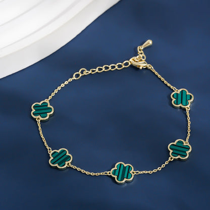 Eterna Fiore – Pulsera geométrica dorada de flor para mujer | 5 colores | Serenyah