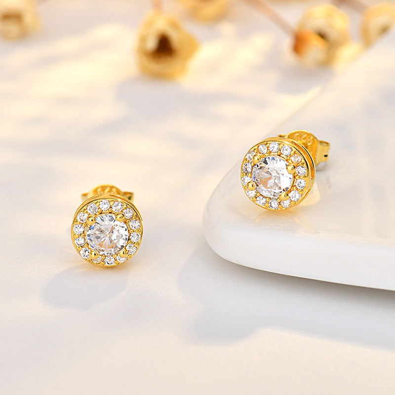 Lustre Trio Cubic Zirconia Earrings | Heart, Square & Round Stud Set – Serenyah