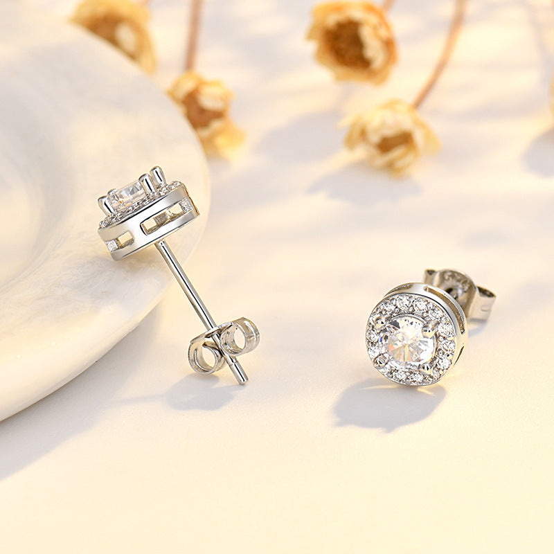 Lustre Trio Cubic Zirconia Earrings | Heart, Square & Round Stud Set – Serenyah