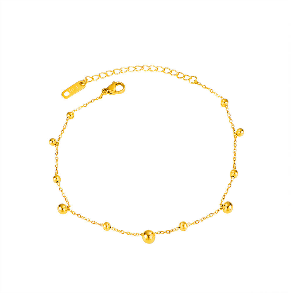 Siena Gold Anklet – Delicate Beaded Ankle Bracelet by Serenyah