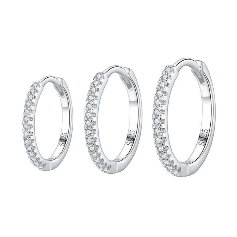 Geometric Sterling Silver 925 Earrings with Cubic Zirconia – Serenyah