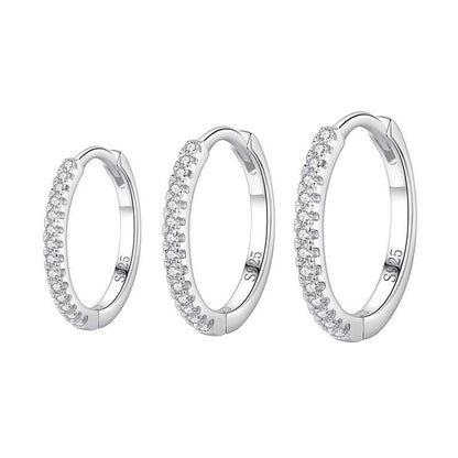Geometric Sterling Silver 925 Earrings with Cubic Zirconia – Serenyah