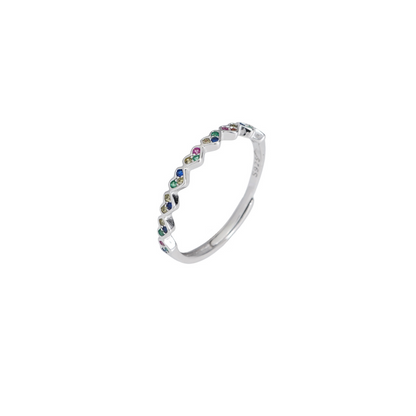 Anillo Verona – Anillo de Plata de Ley 925 con Corazón y Piedras | Joyería Romántica y Elegante
