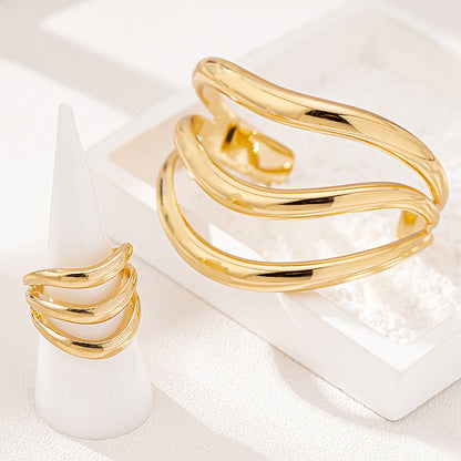 Juego de Anillo y Pulsera Aurora de Oro – Serenyah