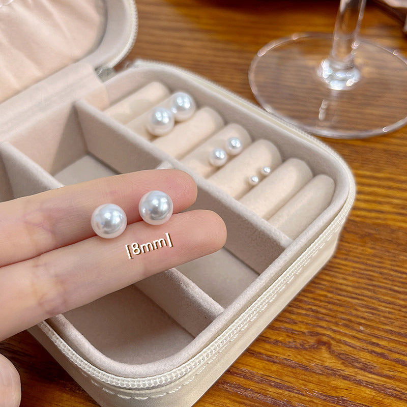 Luna Pearl Earrings | 925 Sterling Silver Pearl Stud Earrings