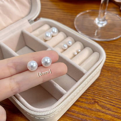 Luna Pearl Earrings | 925 Sterling Silver Pearl Stud Earrings