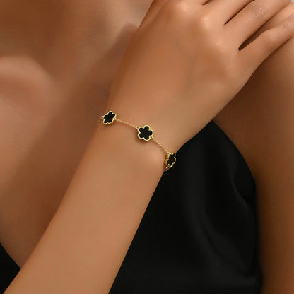 Eterna Fiore – Pulsera geométrica dorada de flor para mujer | 5 colores | Serenyah