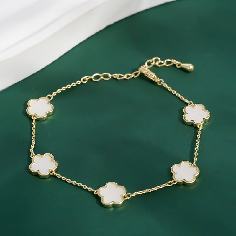 Eterna Fiore – Pulsera geométrica dorada de flor para mujer | 5 colores | Serenyah