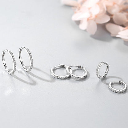 Geometric Sterling Silver 925 Earrings with Cubic Zirconia – Serenyah