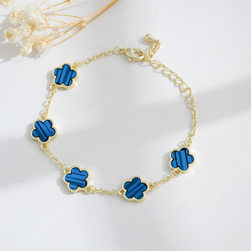 Eterna Fiore – Pulsera geométrica dorada de flor para mujer | 5 colores | Serenyah