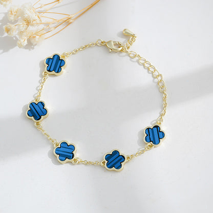Eterna Fiore – Pulsera geométrica dorada de flor para mujer | 5 colores | Serenyah