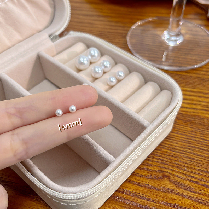 Luna Pearl Earrings | 925 Sterling Silver Pearl Stud Earrings