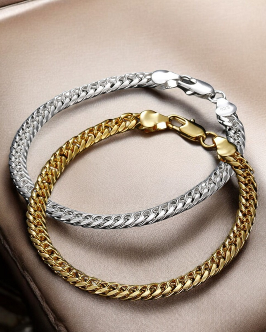 Pulsera Cadena Milán - Cadena para Mujer | Oro de 18K y Tono Plata 925 | Serenyah