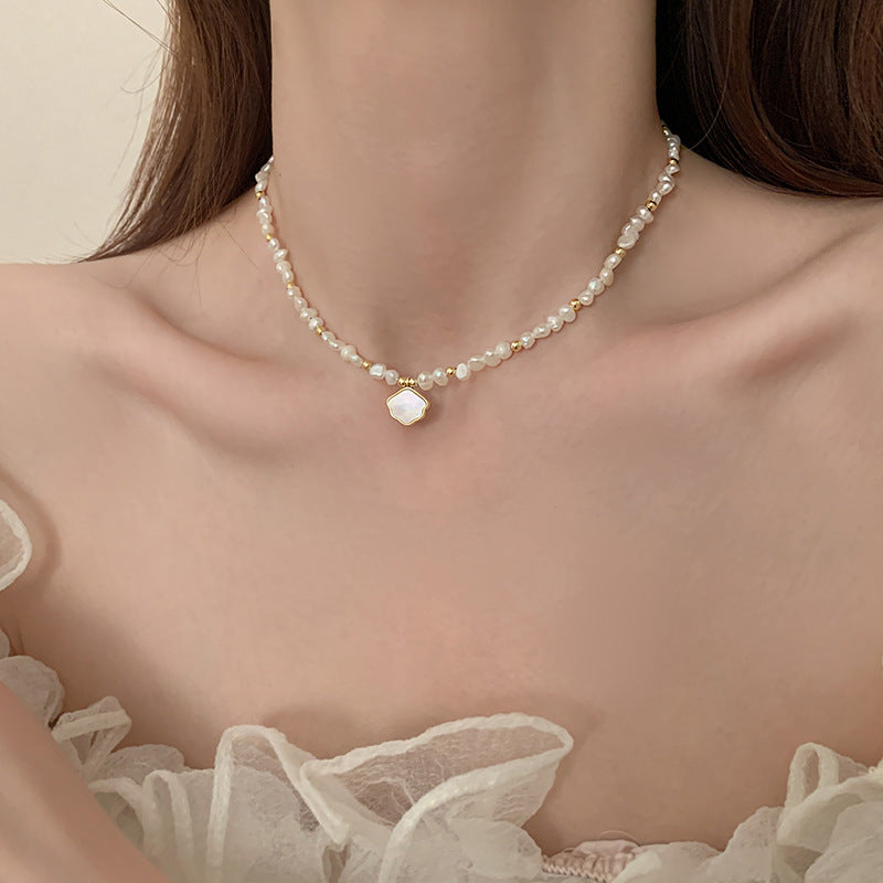 Perla Nuvola – Juego de Collar y Pulsera de Perlas Naturales y Nácar | Serenyah