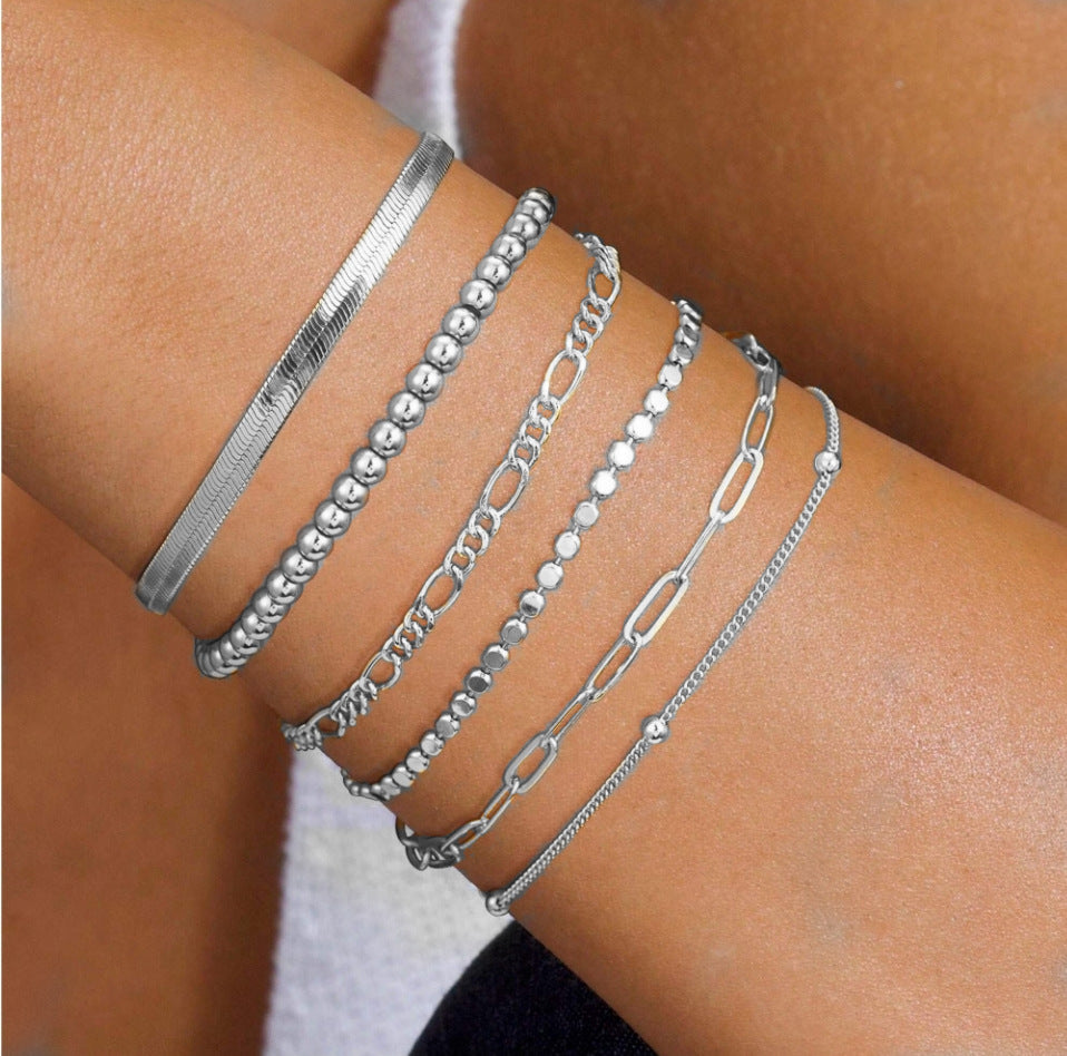 Set de Pulseras Aurah – Pulseras apilables minimalistas en oro y plata para mujer | Serenyah