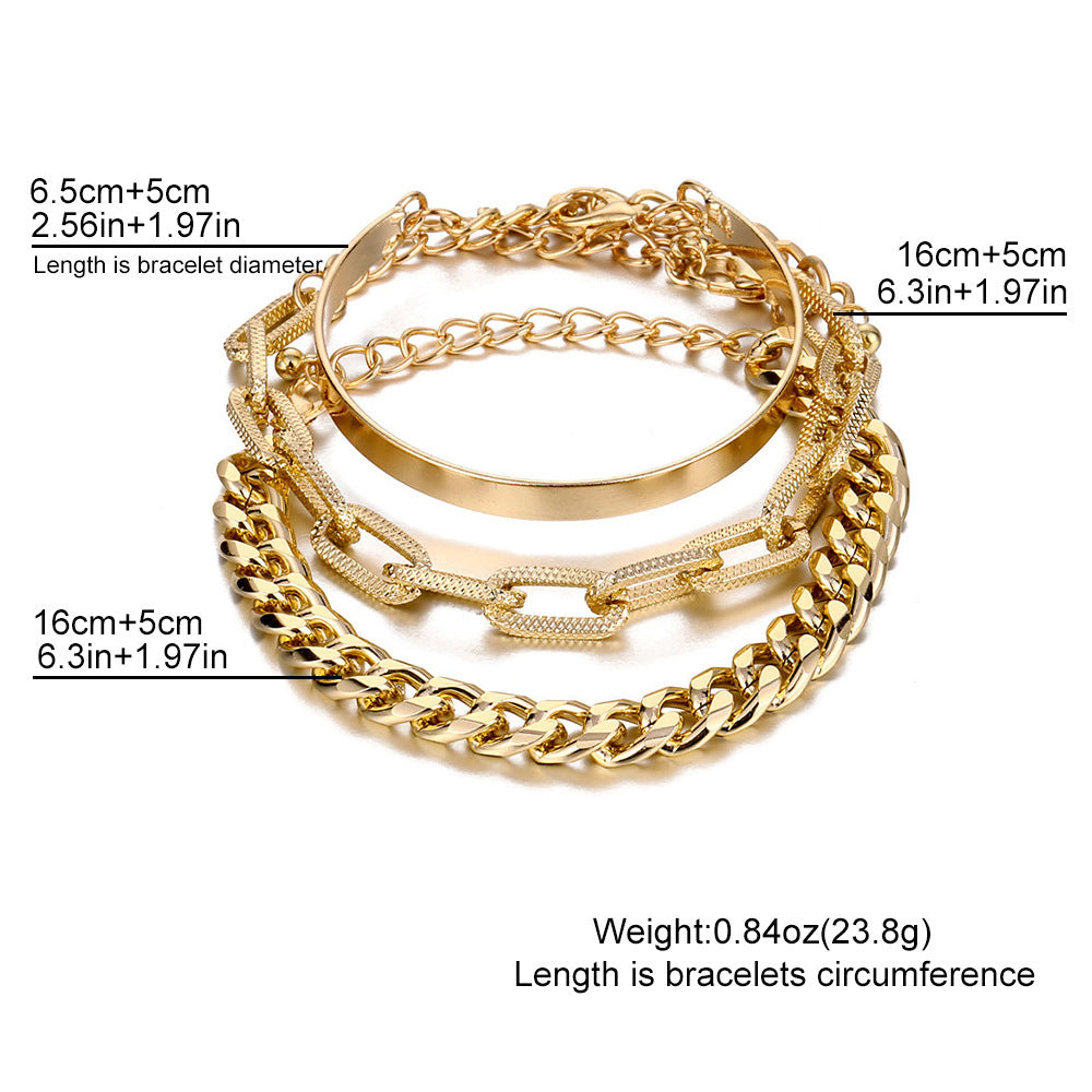 Vera Catena – Layered Chain Bracelet Set | 3 or 4 Piece Gold & Silver Stack | Serenyah
