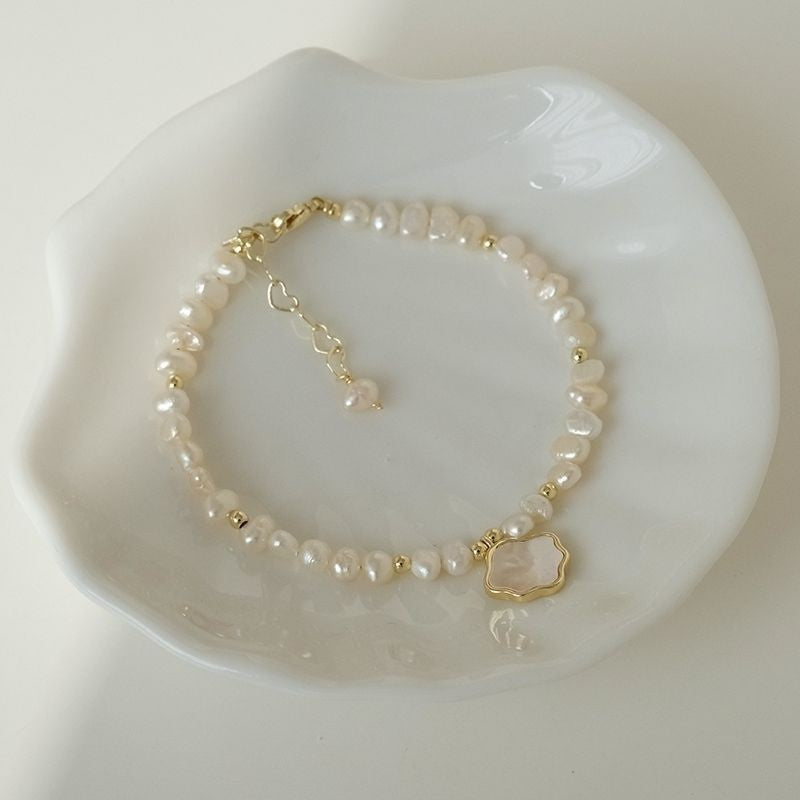 Perla Nuvola – Juego de Collar y Pulsera de Perlas Naturales y Nácar | Serenyah