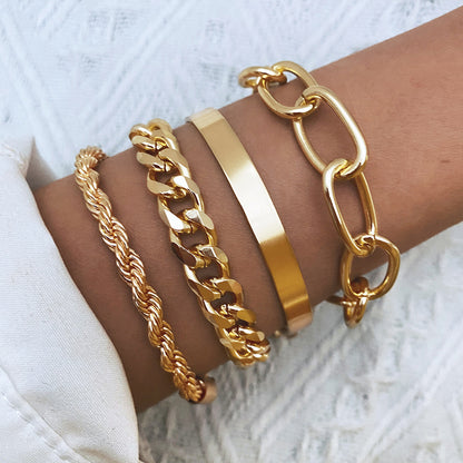 Vera Catena – Layered Chain Bracelet Set | 3 or 4 Piece Gold & Silver Stack | Serenyah