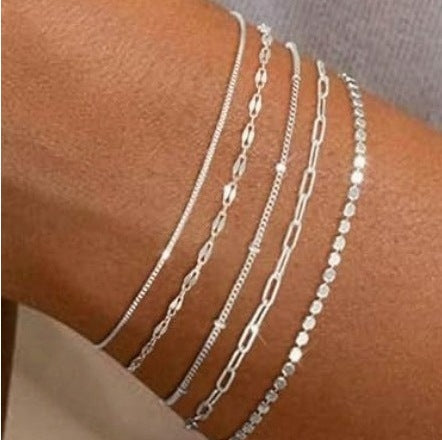 Set de Pulseras Aurah – Pulseras apilables minimalistas en oro y plata para mujer | Serenyah