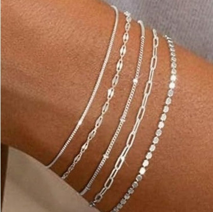 Set de Pulseras Aurah – Pulseras apilables minimalistas en oro y plata para mujer | Serenyah