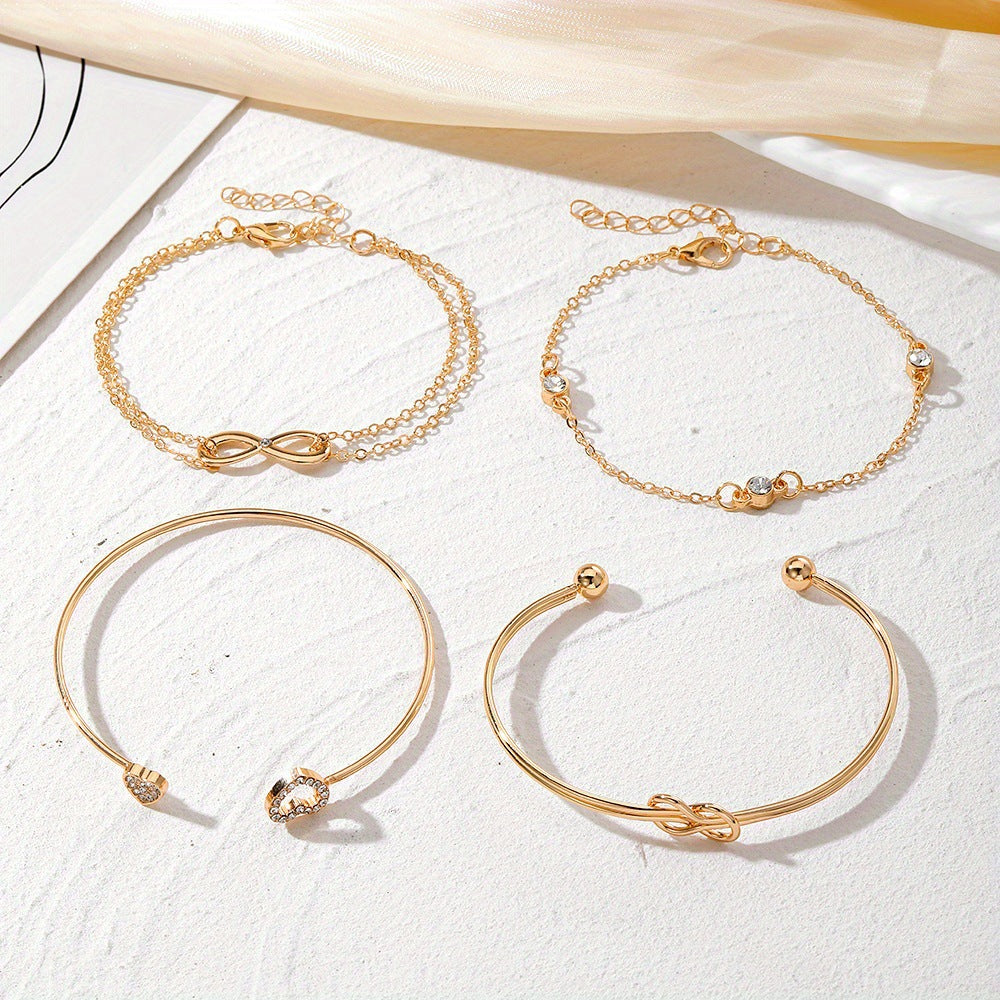 Set Amor Infinito – Pulseras apilables de Corazón Dorado e Infinito para Mujer | Serenyah