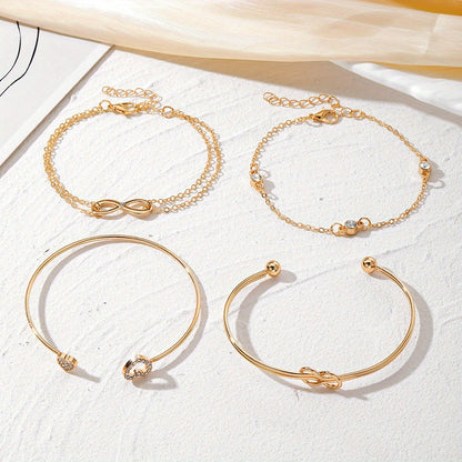 Set Amor Infinito – Pulseras apilables de Corazón Dorado e Infinito para Mujer | Serenyah