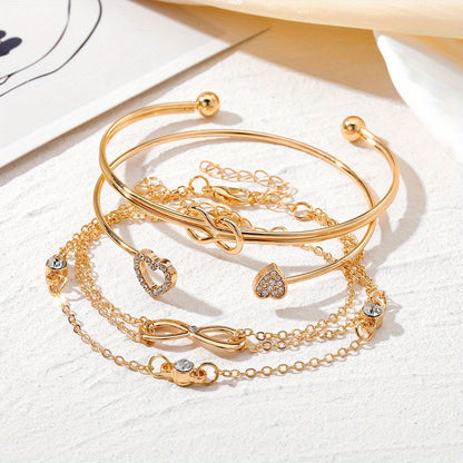 Set Amor Infinito – Pulseras apilables de Corazón Dorado e Infinito para Mujer | Serenyah