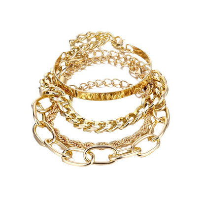 Vera Catena – Layered Chain Bracelet Set | 3 or 4 Piece Gold & Silver Stack | Serenyah