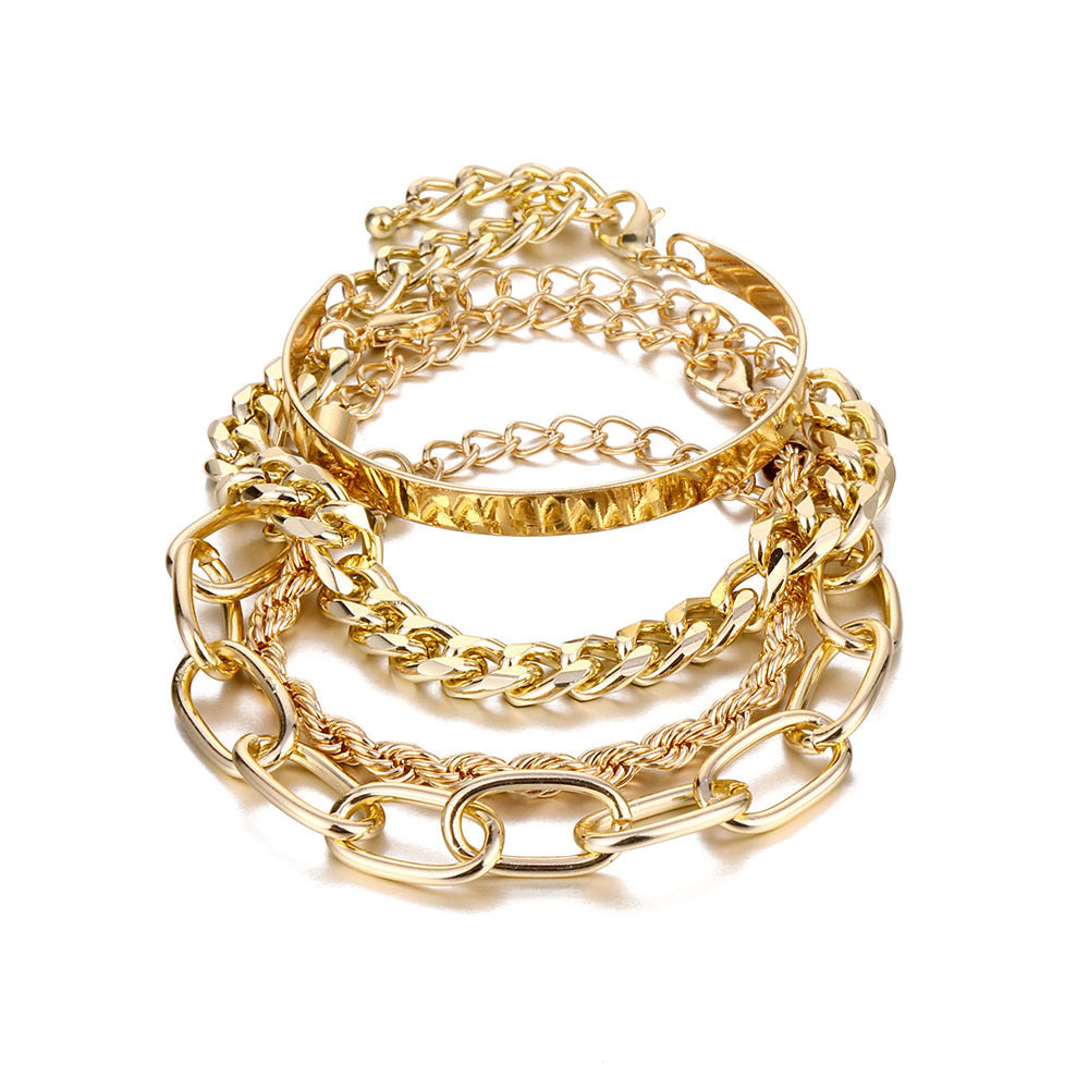 Vera Catena – Layered Chain Bracelet Set | 3 or 4 Piece Gold & Silver Stack | Serenyah