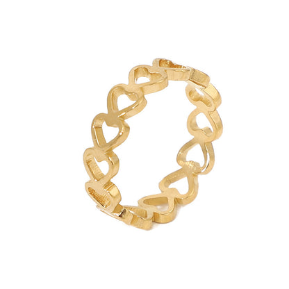 Anillo Amoura - Anillo de Corazón Abierto de Acero Inoxidable | Oro, Rosa y Plata | Joyería Romántica