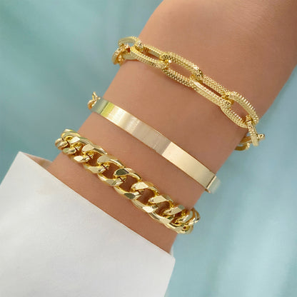 Vera Catena – Layered Chain Bracelet Set | 3 or 4 Piece Gold & Silver Stack | Serenyah