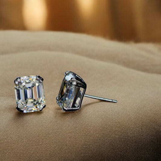 Brincos de Prata 925 com Zircónias em Lapidação Esmeralda Vienna – Serenyah