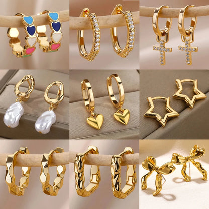 Organic Molten Open Stud Earrings | Gold-Plated Stainless Steel Serenyah