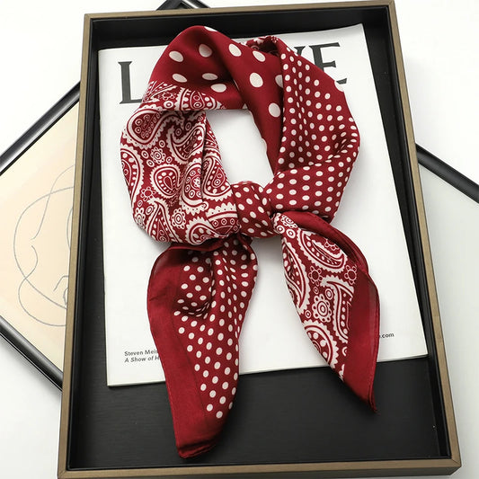 Lenço Quadrado Silk-Touch Padrão Xadrez Serenyah