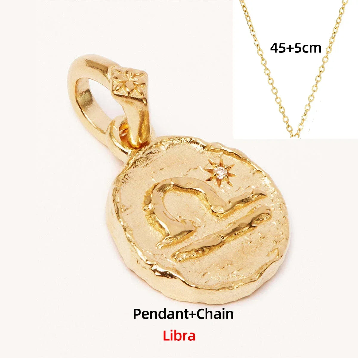 Zodiac Coin Pendant Necklace | All 12 Signs | Gold-Plated Stainless Steel Serenyah