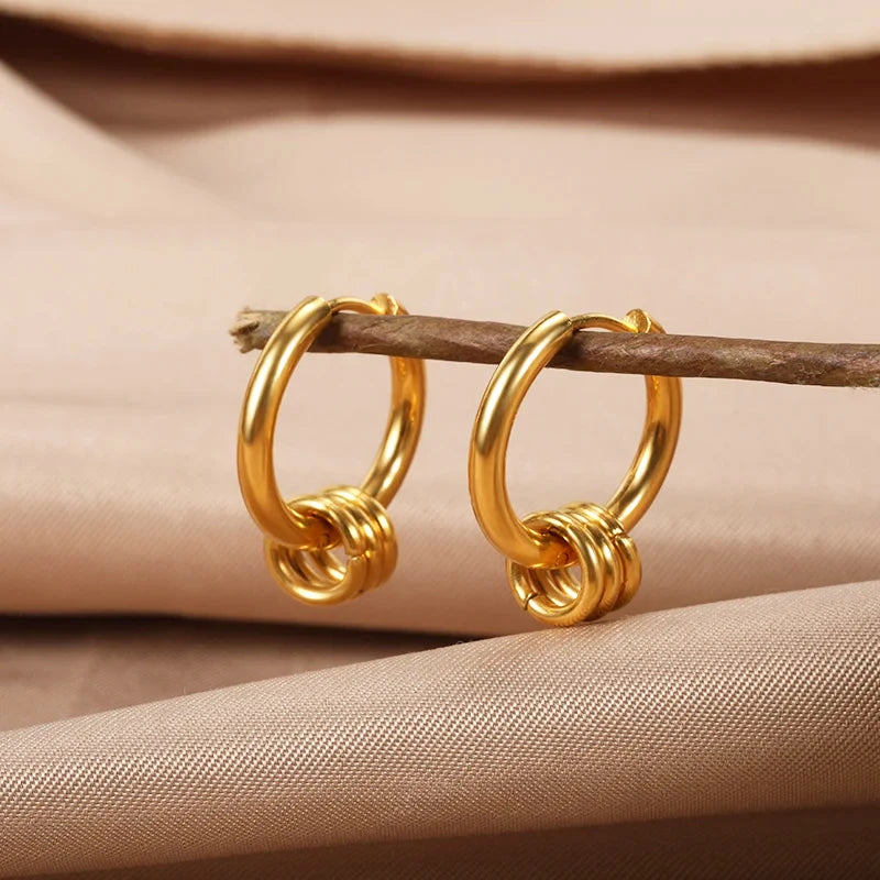 Knot Hoop Earrings | Gold-Plated Stainless Steel Serenyah